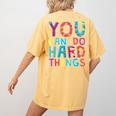 You Can Do Hard Things School Student Teachers Women's Comfort Colors T-Shirt Back Print Mustard You Can Do Hard Things School Student Teachers Women's Comfort Colors T-Shirt Back Print Mustard