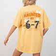 Haunted By 6-7 Halloween Math Teacher Joke Women's Comfort Colors T-Shirt Back Print Mustard Haunted By 6-7 Halloween Math Teacher Joke Women's Comfort Colors T-Shirt Back Print Mustard