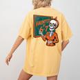 Haunted By 6-7 Six Seven 67 Math Teacher Halloween Skeleton Women's Comfort Colors T-Shirt Back Print Mustard Haunted By 6-7 Six Seven 67 Math Teacher Halloween Skeleton Women's Comfort Colors T-Shirt Back Print Mustard