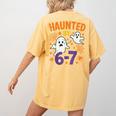 Haunted 67 Ghost Math Teacher Halloween Costume Math Pun Women's Comfort Colors T-Shirt Back Print Mustard Haunted 67 Ghost Math Teacher Halloween Costume Math Pun Women's Comfort Colors T-Shirt Back Print Mustard