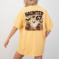 Haunted By 67 Teacher Ghost Pumpkin Halloween Costum Women's Comfort Colors T-Shirt Back Print Mustard