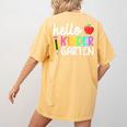 Hello Kindergarten Team Kinder Back To School Teacher Kids Women's Comfort Colors T-Shirt Back Print Mustard Hello Kindergarten Team Kinder Back To School Teacher Kids Women's Comfort Colors T-Shirt Back Print Mustard