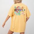 Hello Pre-K Pencil Teacher Student Tie Dye Women's Comfort Colors T-Shirt Back Print Mustard Hello Pre-K Pencil Teacher Student Tie Dye Women's Comfort Colors T-Shirt Back Print Mustard