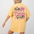 Hello Third Grade First Day Of School Coquette Teacher Girl Women's Comfort Colors T-Shirt Back Print Mustard