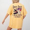 Hocus Pocus I Need Coffee To Focus Halloween Teacher Women's Comfort Colors T-Shirt Back Print Mustard