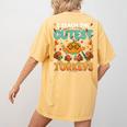 Humor I Teach The Cutest Turkeys Thanksgiving Teacher Women's Comfort Colors T-Shirt Back Print Mustard Humor I Teach The Cutest Turkeys Thanksgiving Teacher Women's Comfort Colors T-Shirt Back Print Mustard