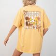 Humpty Dumpty Had A Great Fall Teacher Thanksgiving Autumn Women's Comfort Colors T-Shirt Back Print Mustard