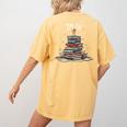 I'm Ok Read Book Reading Nerd Librarian Teacher School Women's Comfort Colors T-Shirt Back Print Mustard