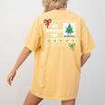 I'm Working For Christmas Break 5 Stars Christmas Teacher Women's Comfort Colors T-Shirt Back Print Mustard