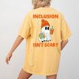 Inclusion Isn't Scary Shirt Halloween SLP Sped Teacher Women's Comfort Colors T-Shirt Back Print Mustard