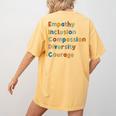 Inclusive Teacher Diversity Inclusion Empathy Teacher Team Women's Comfort Colors T-Shirt Back Print Mustard