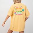 The Influence Of A Good Teacher Can Never Be Erased Quote Women's Comfort Colors T-Shirt Back Print Mustard