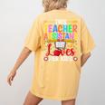 Instructional Assistant Loves Her Kids Teacher Assistant Women's Comfort Colors T-Shirt Back Print Mustard