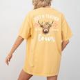 Just A Teacher Who Loves Cows Shirt Cute Highland Cow Women's Comfort Colors T-Shirt Back Print Mustard