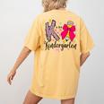 K Is For Kindergarten Teacher Coquette Bow Back To School Women's Comfort Colors T-Shirt Back Print Mustard