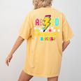 Kindergarten ABCD Rocks Teacher Student Back To School Women's Comfort Colors T-Shirt Back Print Mustard