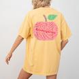 Kindergarten Apple Word Art For Teachers & Students Women's Comfort Colors T-Shirt Back Print Mustard Kindergarten Apple Word Art For Teachers & Students Women's Comfort Colors T-Shirt Back Print Mustard