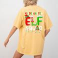 Kindergarten ELF Squad Christmas ELF Student Teacher Men Women Kids Women's Comfort Colors T-Shirt Back Print Mustard