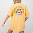 Kindergarten Rainbow Girls Boys Teacher First Day Of School Women's Comfort Colors T-Shirt Back Print Mustard