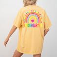 Kindergarten Rainbow Girls Boys Teacher Team Kinder Squad Women's Comfort Colors T-Shirt Back Print Mustard Kindergarten Rainbow Girls Boys Teacher Team Kinder Squad Women's Comfort Colors T-Shirt Back Print Mustard