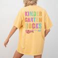 KINDERGARTEN ROCKS Teacher Crew Rock Star Kinder Team Women's Comfort Colors T-Shirt Back Print Mustard KINDERGARTEN ROCKS Teacher Crew Rock Star Kinder Team Women's Comfort Colors T-Shirt Back Print Mustard