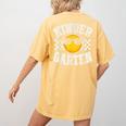 Kindergarten Teacher First Day Of Kinder Back To School Women's Comfort Colors T-Shirt Back Print Mustard Kindergarten Teacher First Day Of Kinder Back To School Women's Comfort Colors T-Shirt Back Print Mustard