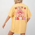 Kiss Your Brain Valentines Test Day Teacher Squad Kids Women's Comfort Colors T-Shirt Back Print Mustard