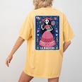 La Maestra Halloween Mexican Bingo Card Teacher Lottery Card Women's Comfort Colors T-Shirt Back Print Mustard La Maestra Halloween Mexican Bingo Card Teacher Lottery Card Women's Comfort Colors T-Shirt Back Print Mustard