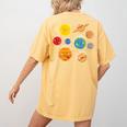 Learning Is Out Of This World Science Teacher Planets Women's Comfort Colors T-Shirt Back Print Mustard