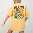 Leer Es Poder Cute Floral Boho Spanish Teacher Reading Women's Comfort Colors T-Shirt Back Print Mustard Leer Es Poder Cute Floral Boho Spanish Teacher Reading Women's Comfort Colors T-Shirt Back Print Mustard