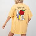 Let All That You Do Be Done In Love Christian Teacher Women's Comfort Colors T-Shirt Back Print Mustard