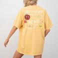 Letter Of The Week Ff Sight Word Teacher Squad Women's Comfort Colors T-Shirt Back Print Mustard