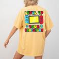 Level Up Your Education Gaming Inspired Teacher Gamers Women's Comfort Colors T-Shirt Back Print Mustard