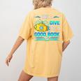 Librarian Teacher Dive Into A Good Book Reading Premium Tri-Blend Women's Comfort Colors T-Shirt Back Print Mustard