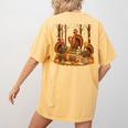 Librarian Turkey Reading Book Fall Thanksgiving Teacher Women's Comfort Colors T-Shirt Back Print Mustard Librarian Turkey Reading Book Fall Thanksgiving Teacher Women's Comfort Colors T-Shirt Back Print Mustard