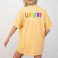 Library Squad Team Librarian Teacher Book Lover Women's Comfort Colors T-Shirt Back Print Mustard Library Squad Team Librarian Teacher Book Lover Women's Comfort Colors T-Shirt Back Print Mustard