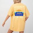 Literacy For All Visually Impaired Braille Teacher The Blind Women's Comfort Colors T-Shirt Back Print Mustard Literacy For All Visually Impaired Braille Teacher The Blind Women's Comfort Colors T-Shirt Back Print Mustard