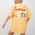 Llama Learning Teachers Students Alpaca Lover Back To School Women's Comfort Colors T-Shirt Back Print Mustard Llama Learning Teachers Students Alpaca Lover Back To School Women's Comfort Colors T-Shirt Back Print Mustard