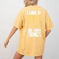 I Look At Maps And i Know Things Teacher Geographer Women's Comfort Colors T-Shirt Back Print Mustard