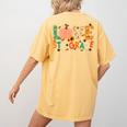 Love 5th Grade Thanksgiving Colorful Fall Leaves Teacher Women's Comfort Colors T-Shirt Back Print Mustard