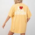 I Love Late Homework Excuses Sarcastic Teacher Lie For Men Women Women's Comfort Colors T-Shirt Back Print Mustard I Love Late Homework Excuses Sarcastic Teacher Lie For Men Women Women's Comfort Colors T-Shirt Back Print Mustard