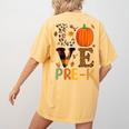Love Pre-k Teacher Shirts Autumn Fall Pumpkin Fall Leopard Women's Comfort Colors T-Shirt Back Print Mustard Love Pre-k Teacher Shirts Autumn Fall Pumpkin Fall Leopard Women's Comfort Colors T-Shirt Back Print Mustard