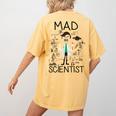 Mad Scientist Shirt Kids Boys Youth Science Teacher Women's Comfort Colors T-Shirt Back Print Mustard
