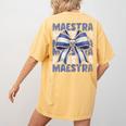 Maestra El Salvador Coquette Bow Hispanic Spanish Teacher Women's Comfort Colors T-Shirt Back Print Mustard Maestra El Salvador Coquette Bow Hispanic Spanish Teacher Women's Comfort Colors T-Shirt Back Print Mustard