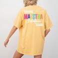 Maestra Fabulosa Bilingual Spanish Espanol Teacher School Women's Comfort Colors T-Shirt Back Print Mustard