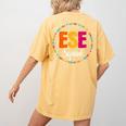 Matching ESE Squad First Last Day Team Teacher Student Tribe Women's Comfort Colors T-Shirt Back Print Mustard