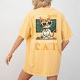 I Did The Math The Answer Is Cats Math Cat Teacher Women's Comfort Colors T-Shirt Back Print Mustard