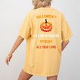 Math Teacher Halloween Quote I'm Scary All Year Long Men Women Women's Comfort Colors T-Shirt Back Print Mustard