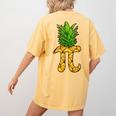 Math Teacher Hawaiian Shirts Pineapple Pi Day Symbol Women's Comfort Colors T-Shirt Back Print Mustard
