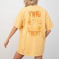 Math Teacher Nerd Student Halloween Trig Or Treat Women's Comfort Colors T-Shirt Back Print Mustard